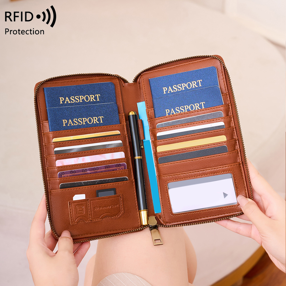 Passport Wallet Rfid - Trendy Uçak Tasarımlı RFID Engelleyici Pasaport