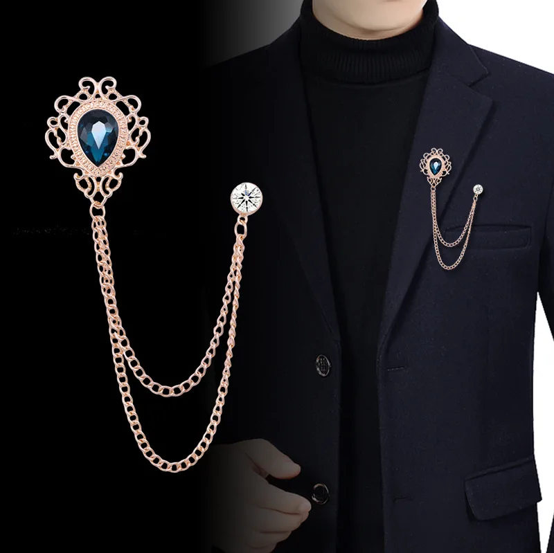 Men'S Accessories And Jewelry - Yeni Vintage Püsküllü Zincirli Kristal Yaka
