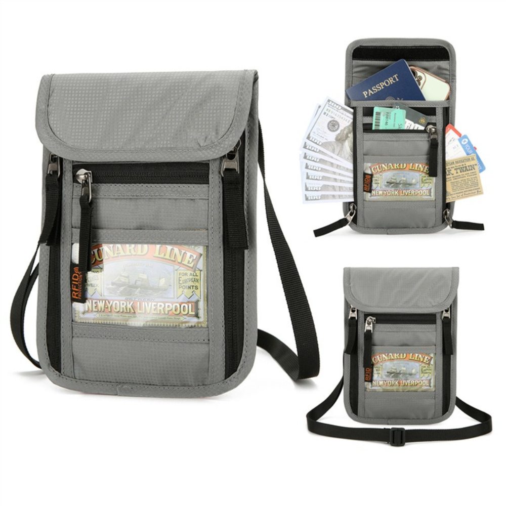 Passport Wallet Rfid - Seyahat Pasaport Çantası Boyun Askısı Bilet