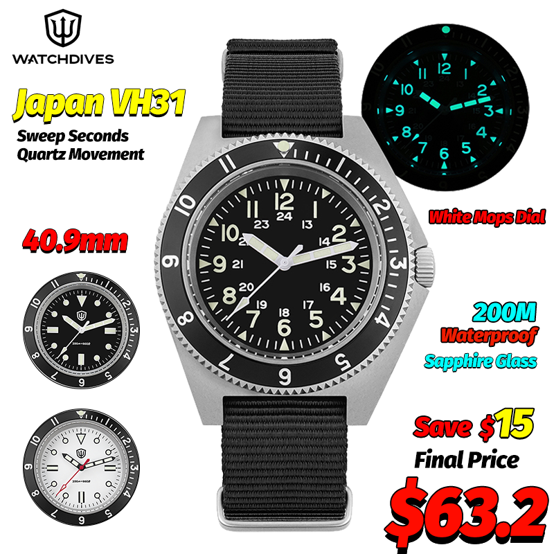 Men'S Accessories And Jewelry - Watchdives WD1972 Kuvars İzle Safir Aydınlık
