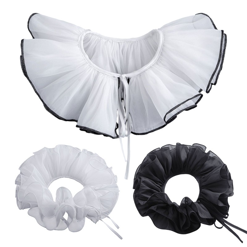 Men'S Victorian Accessories - Victorian Neckwear Zarif Örgü Fırfır Katmanlı