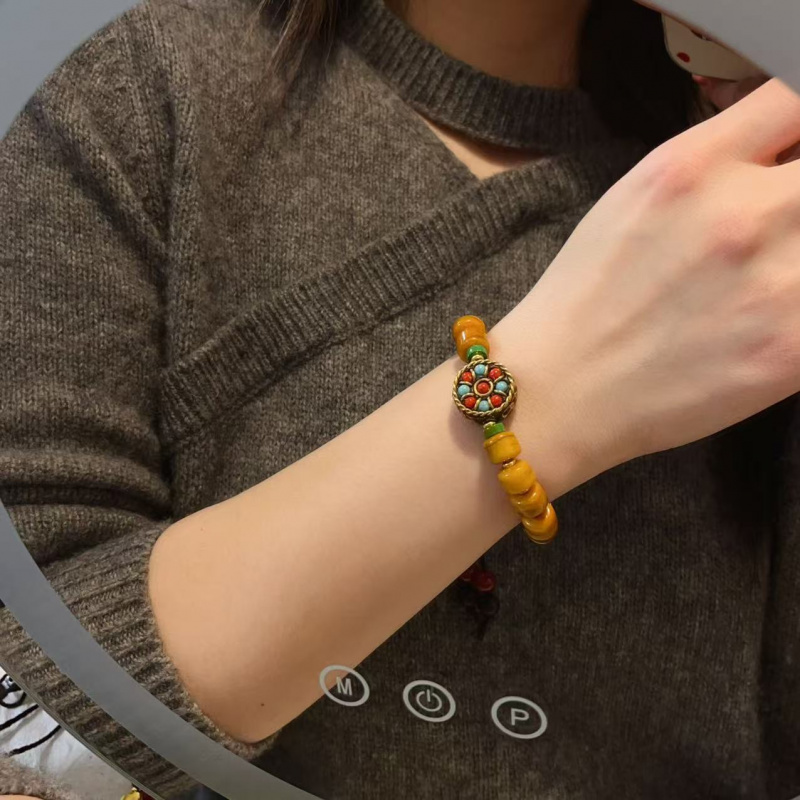 Yak Kemik Eşleşen Nepal Bilezi - Men Accessories Nepal incelemesi ve fiyatı